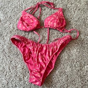 pink flower swimsuit